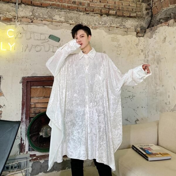 Irregular Wide Version Long Sleeve Shirt Fashion Men's Long Shirt