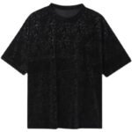 A452--6133--P55 P55 New Velvet Jacquard Round Neck T-shirt In Summer