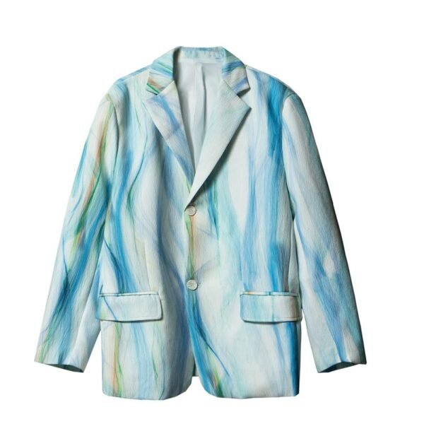 Retro Chinese Fashion Tie Dye Printing Casual Suit Autumn Blazers