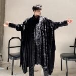 Irregular Wide Version Long Sleeve Shirt Fashion Men's Long Shirt