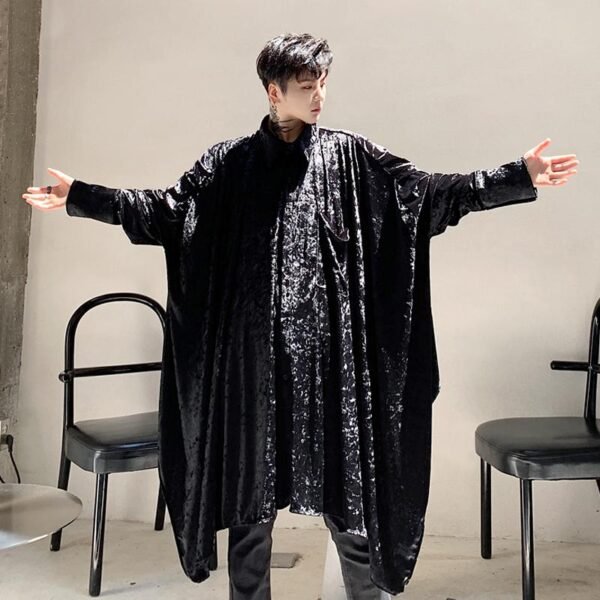 Irregular Wide Version Long Sleeve Shirt Fashion Men's Long Shirt