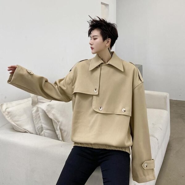 KK1598/P135 Layered Design Pullover Jacket