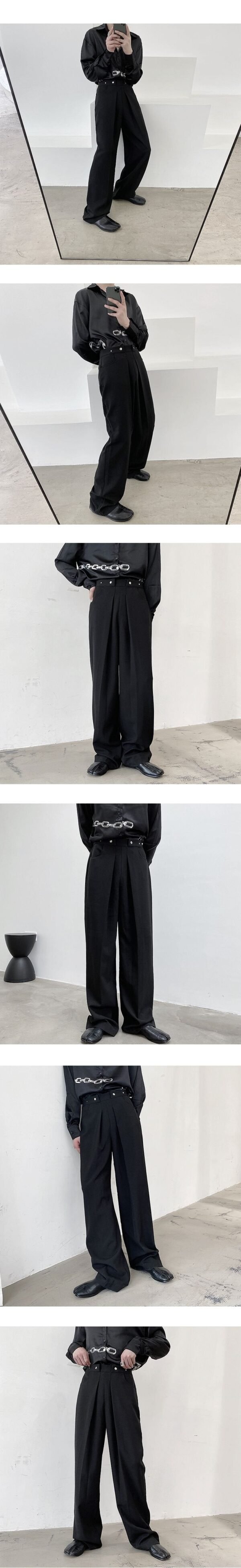 Korean Version of The Simple Buckle Decoration Suit Sweeping Men