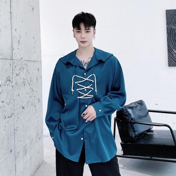 A345 Autumn Retro Long Sleeve Shirt Couple Outfit