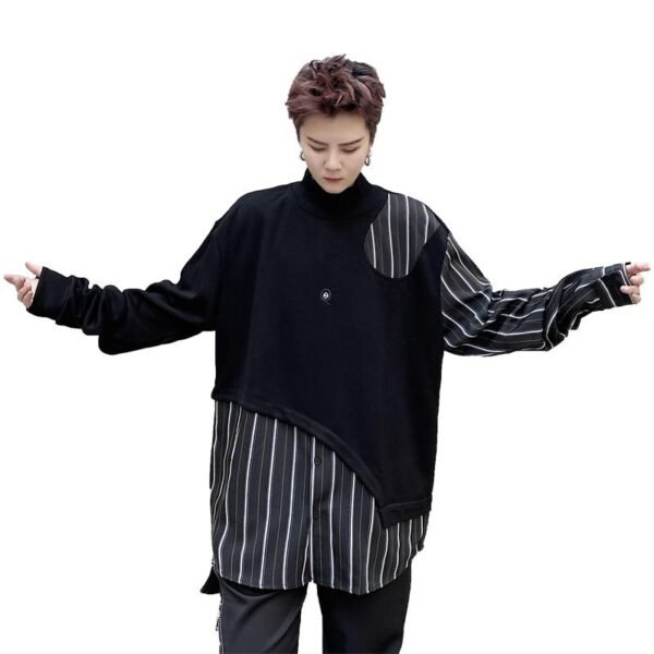 WY06 Dark Series Loose-fitting Small High-necked Tide Men's Shirt