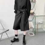 K1858 P55 Asymmetrical Loose Five-point Pants