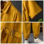 Summer Fashion Men's Short Sleeve One Piece Suit Plus Size Casual Leggings Performance Suit Men's and Women's One Piece Overalls