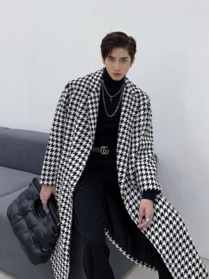 Retro Autumn and Winter Korean Youth Long Coat