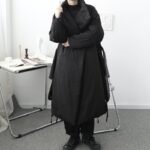 W1887 P185 Winter Long Over-the-knee Super Warm Cotton Coat Loose Japanese Niche Dark Gothic