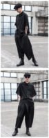 Dark Japanese Style Loose Pleated Straight Tube Men's Casual Pants