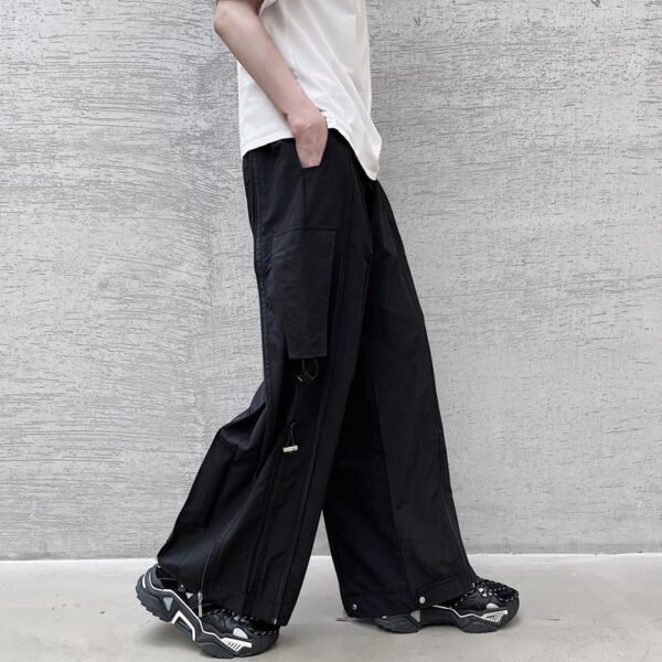 DK204 Casual Pants with Various Wearing Methods Men's Leggings and Overalls Loose Trend Straight Wide-leg Pants