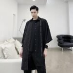 CS03 Korean Striped Stitching Shirt