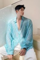 H1022 P105 Heavy Craft Irregular Sequin Tassel Shirt