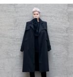 P125 Autumn and Winter Mid-length Men's Windbreaker Loose Lapel Jacket