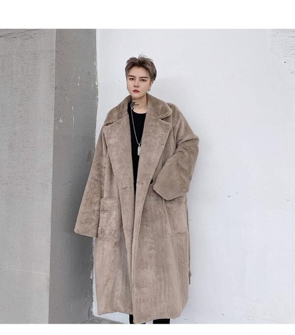 KK1558 solid color metal pendant men's rabbit fur thick coat jacket