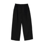 H1023P68 Dark Black Loose-fitting Wide-legged Pants Mini Straight Pants Design Tide