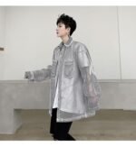 KK1662/P115 Mesh Hollow Edging Solid Color Loose Sunscreen Windbreaker Jacket