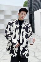 Cow Print Jacket Long Sleeve Cow Coat Men's Blazer