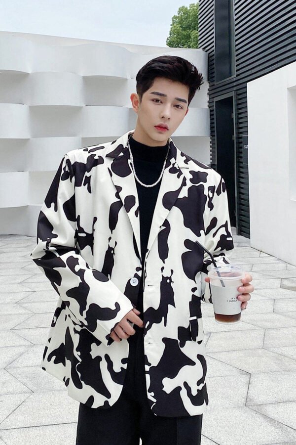Cow Print Jacket Long Sleeve Cow Coat Men's Blazer