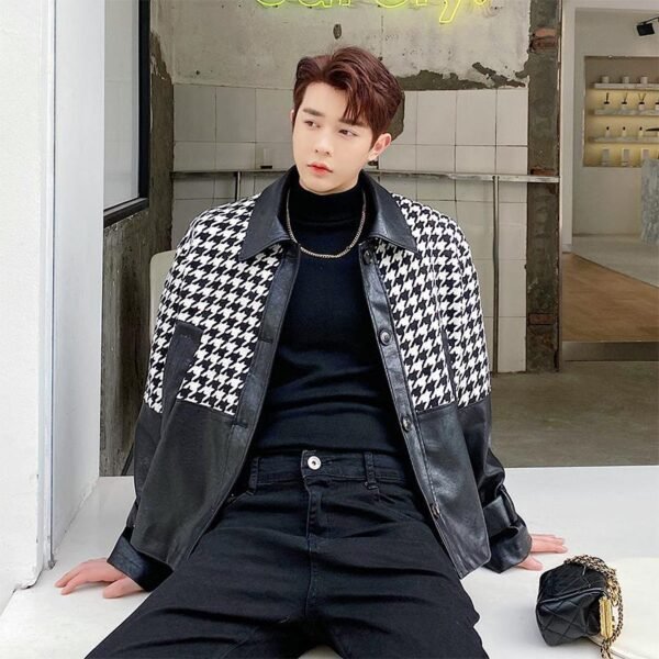 H1137 P115 Small Fragrant Wind and Leather Jacket