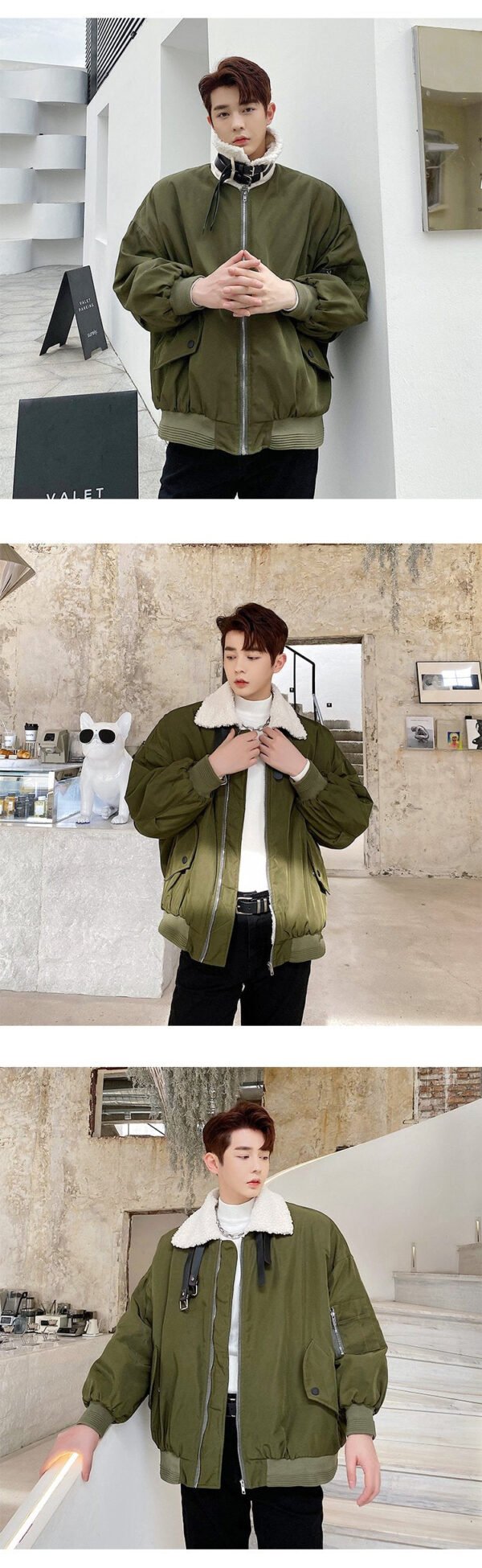 P135 Winter Lamb Wool Warm Cotton Jacket