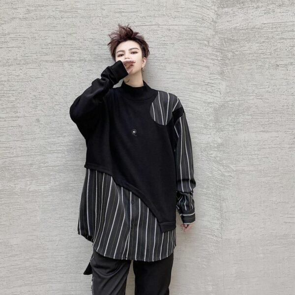 WY06 Dark Series Loose-fitting Small High-necked Tide Men's Shirt