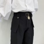 Yoiji Yamamoto Black Pants Men's Harlem Pants Casual Pants With Pocket Cargo Pants