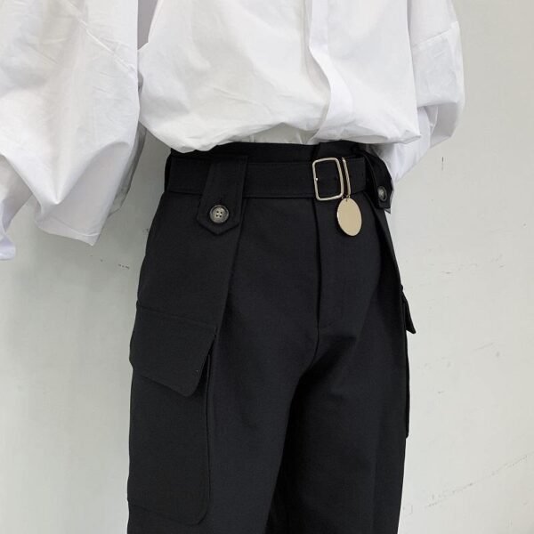 Yoiji Yamamoto Black Pants Men's Harlem Pants Casual Pants With Pocket Cargo Pants