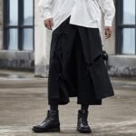 Uncle Nick's Same Loose Wide Leg Hairdresser Men's Casual Cropped Skirt Pants