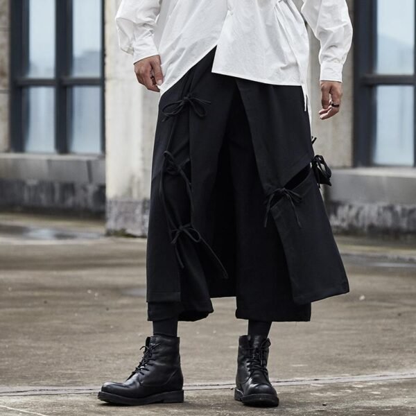 Uncle Nick's Same Loose Wide Leg Hairdresser Men's Casual Cropped Skirt Pants