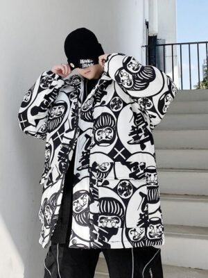 P130 Tide Brand Printed Warm Cotton Padded Jacket