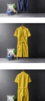 Korean Version of The British Body Suit Men's Summer Short-sleeved Shirt Jumpsuit