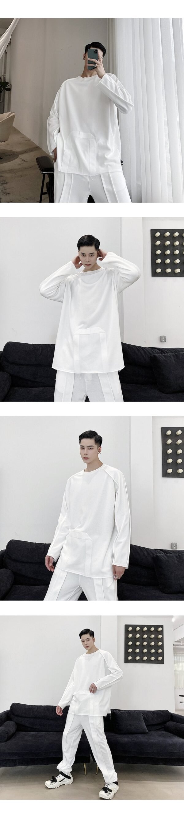 A452--652--P75  A New Round Collar, Dark Collar, Wind Jacket, Woolen Sweater, Men's Fashion Blazer  Tide