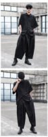 Dark Japanese Style Loose Pleated Straight Tube Men's Casual Pants