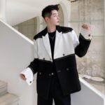P135 Niche Fashion Stitching Small Fragrance Suit Jacket Men's Jacket Jacket