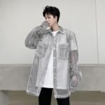 KK1662/P115 Mesh Hollow Edging Solid Color Loose Sunscreen Windbreaker Jacket
