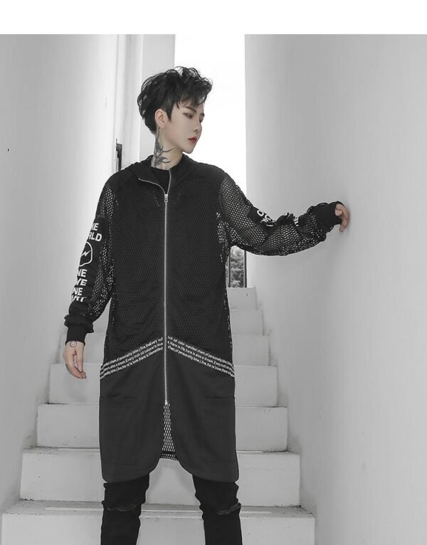 Fashion Streetwear Mesh Cardigan Mesh Jacket Loose Cardigan