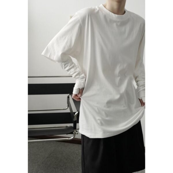 YM03P45 Minimalist, Lazy, Niche, Irregular Gloves T Shirts