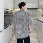KK1703/P115 Houndstooth Short Sleeve Suit Jacket