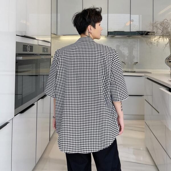 KK1703/P115 Houndstooth Short Sleeve Suit Jacket