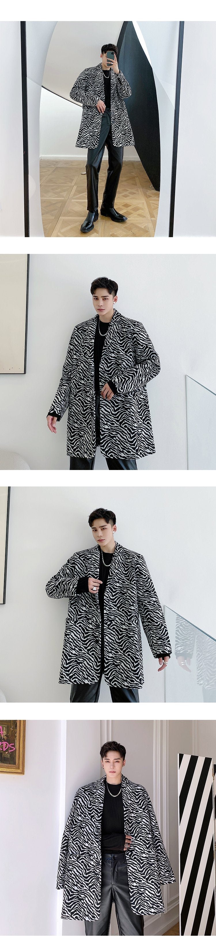 P135 Winter Personality Thick Long Suit Jacket