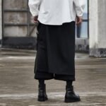 Uncle Nick's Same Loose Wide Leg Hairdresser Men's Casual Cropped Skirt Pants