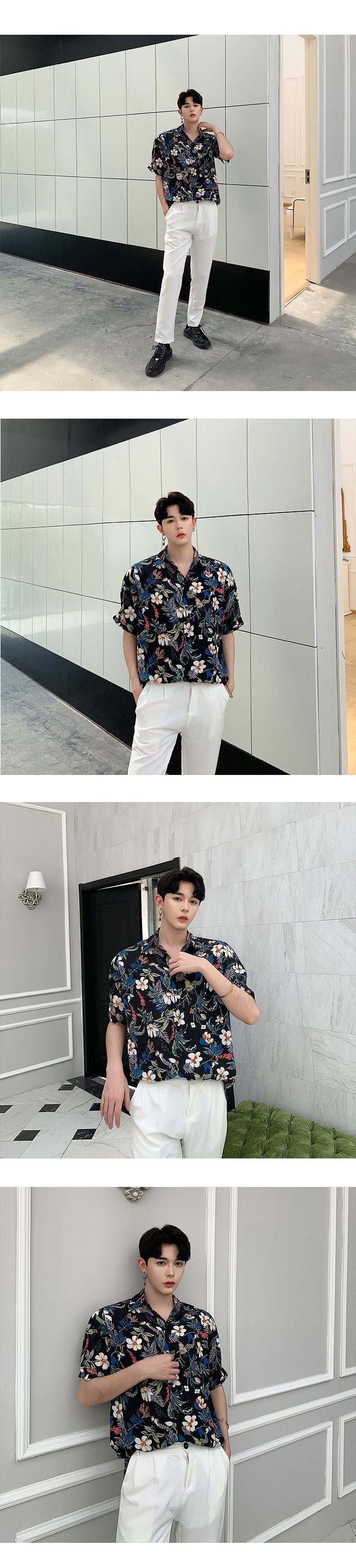 A345 Printed Chiffon Thin Cool Shirt