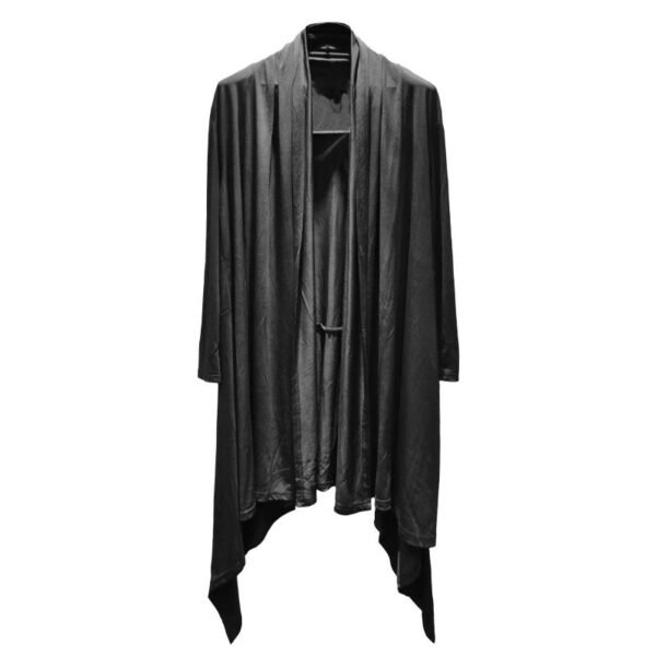 Fashion Long Shawl Loose Cardigan Mens See Through Cardigan Black Cardigan