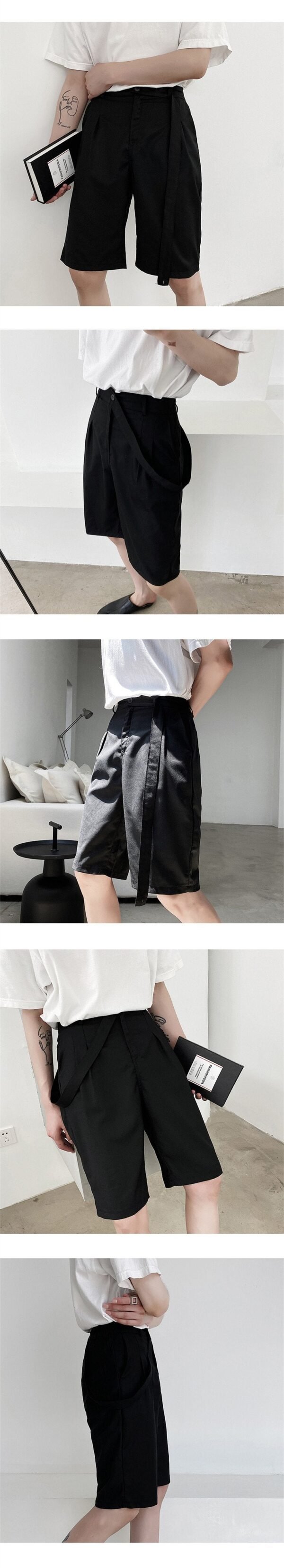 F48-P50 Detachable Ribbon Casual Elastic Short Trousers