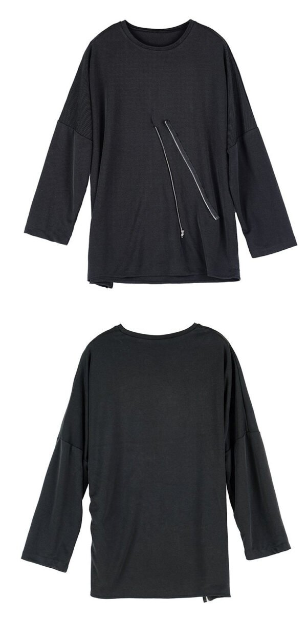 Original Design New Dark Yamamoto Style Zipper Long Sleeve T-shirt