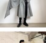 Fashion Design Long Windbreaker Double Breasted Coat Plaid Trench Coat Flannel Coat for Men