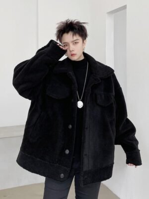 KK1576 Winter Pure Thicken Jacket Men's Loose Cotton Jacket