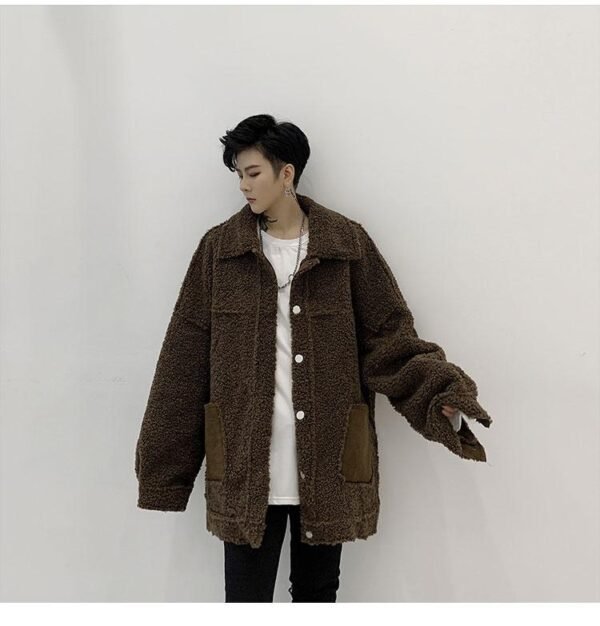 KK1252P155 Winter Fur Jacket Thickened Men's Loose Cotton Jacket