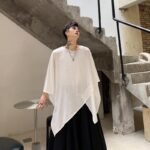 Summer Dark Asymmetric Short Sleeve T-shirt